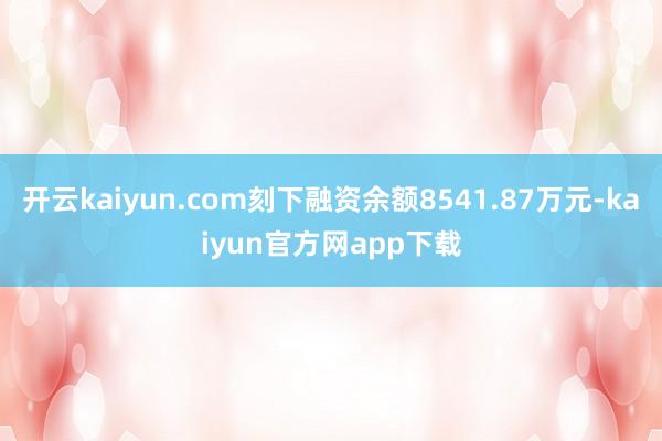开云kaiyun.com刻下融资余额8541.87万元-kaiyun官方网app下载