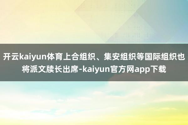 开云kaiyun体育上合组织、集安组织等国际组织也将派文牍长出席-kaiyun官方网app下载